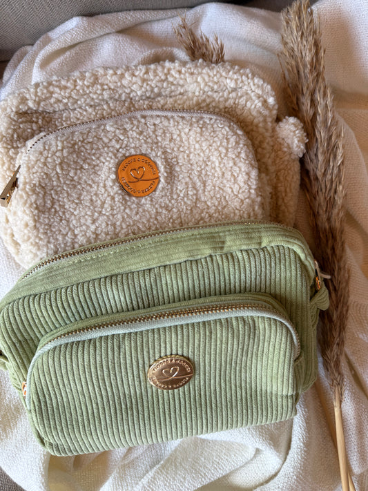 Dog mom bag groene ribstof