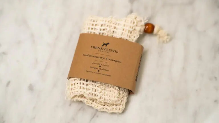 Sisal bewaarzakje en was-spons