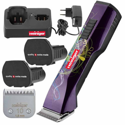 Heiniger Saphir style purple tondeuse incl. 2 Accu's & #10 scheerkop