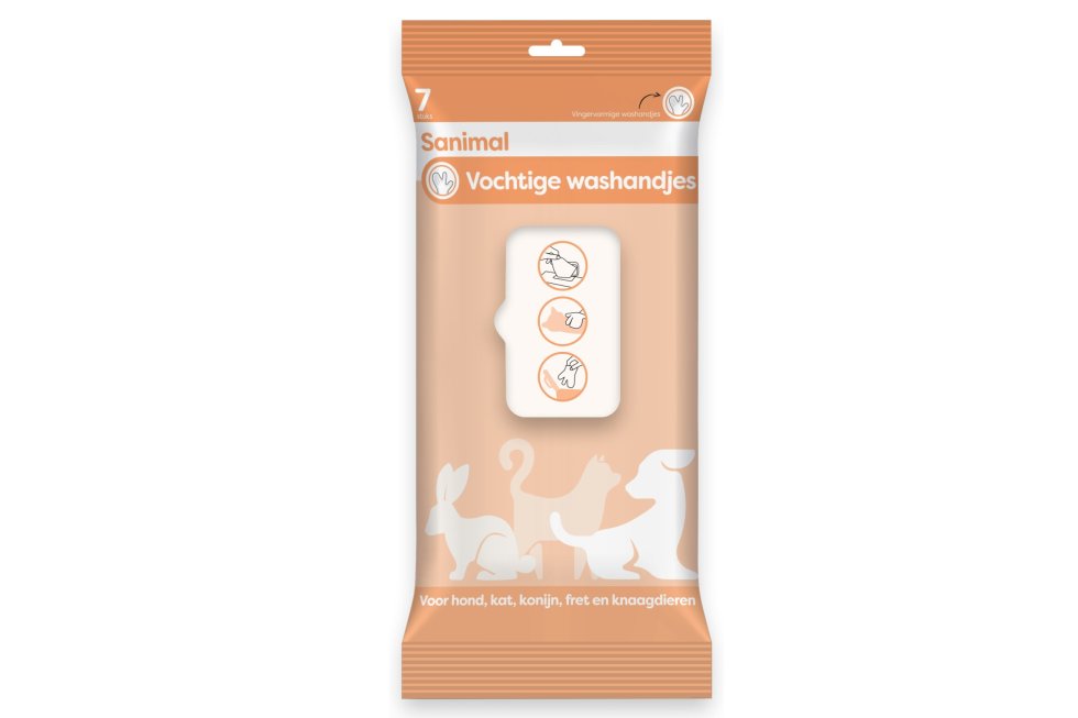 Sanimal vochtige washandjes 100 st